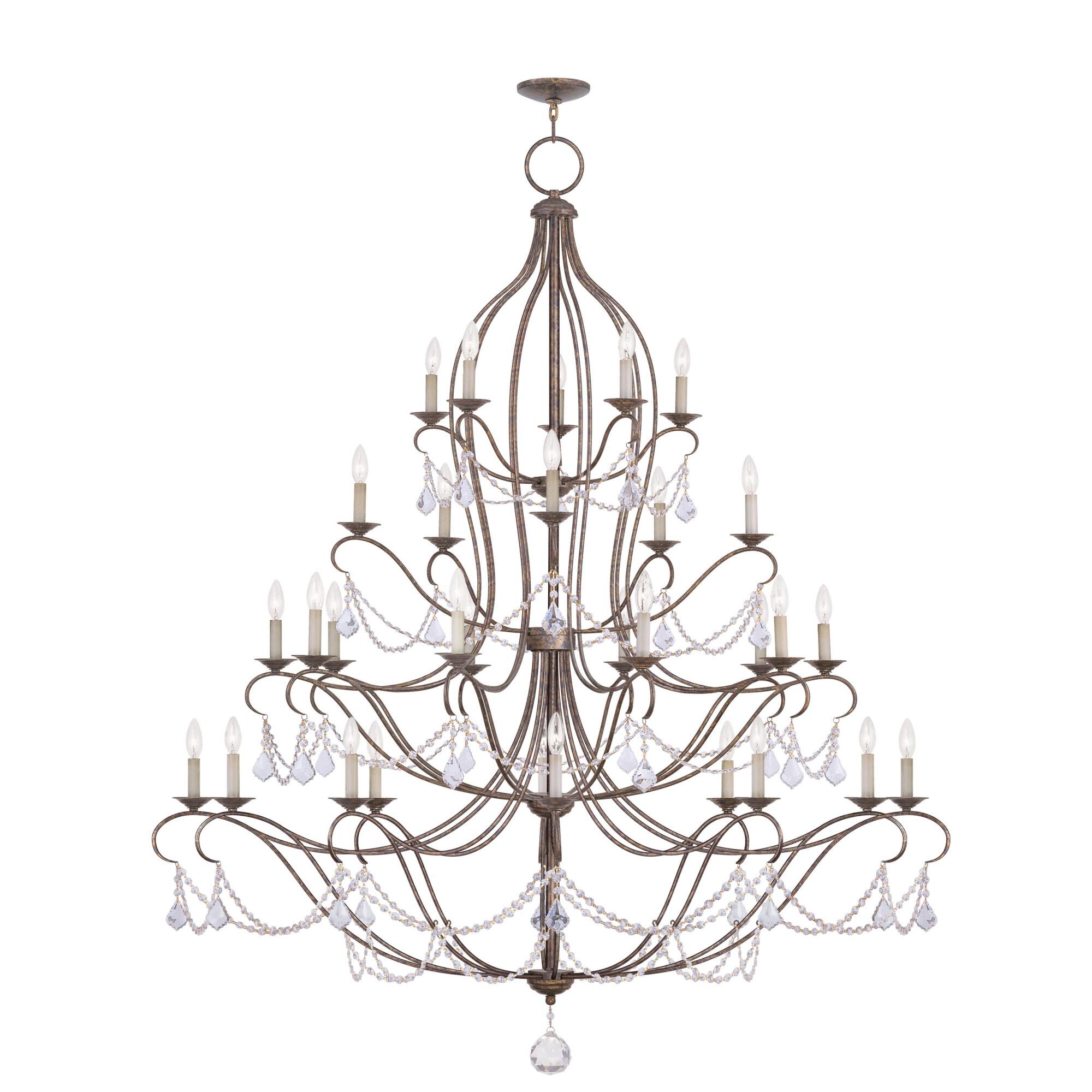 Shown in Hand Applied Venetian Golden Bronze finish and Clear crystal